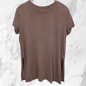 🌸Mauve Oversized Split Hem Tee